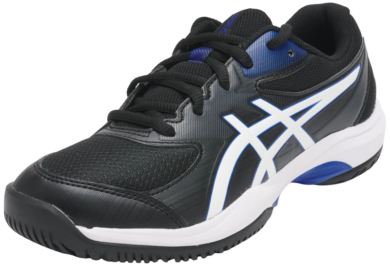 ASICS Boys Gel-Game 10 Gs Sneaker, Black White, 4 UK