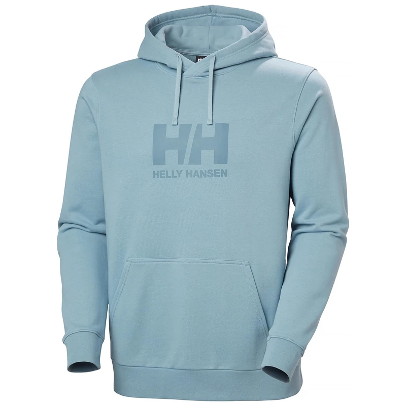 Helly Hansen Mens Hh Logo Hoodie, Windy Blue, 2XL