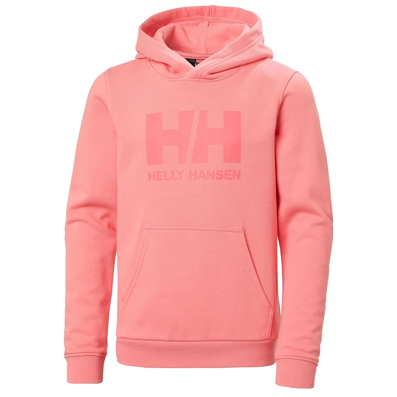 Helly Hansen Junior Unisex Jr Hh Logo Hoodie 3.0, Coral Almond, 12
