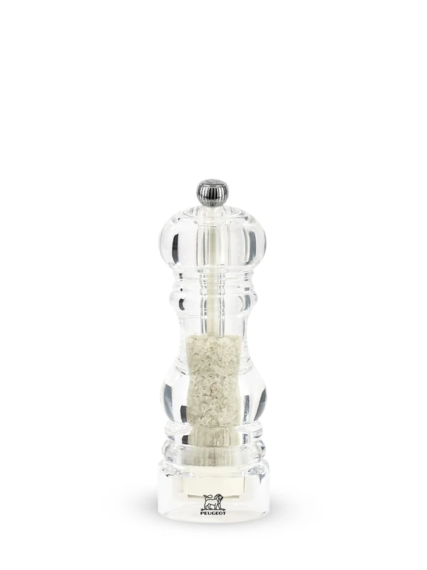 Peugeot - Nancy 18 cm Salt Mill - Classic Grind System - Zirlion Mechanism for Celtic Salt in Zirconia with Stirring Blade - Powdered Salt Innovation - Transparent Acrylic Body