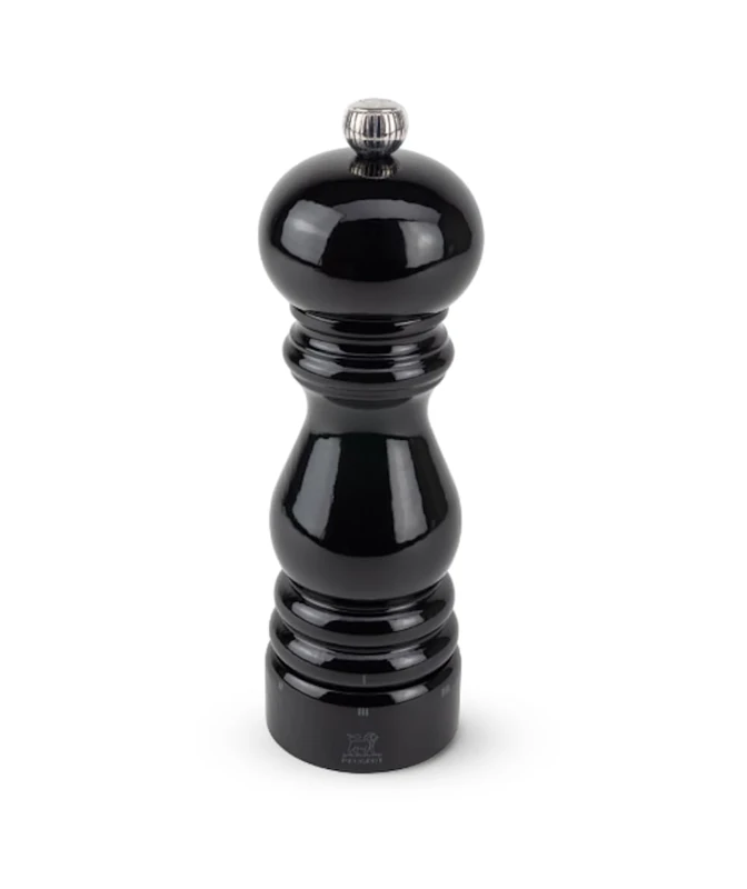 PEUGEOT - Paris u'Select 18 cm Salt Mill - 6 Predefined Grind Settings - Powdered Salt Innovation, Zirlion Mechanism - PEFC-Certified Wood - Made in France - Glossy Black Finish