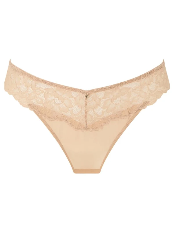 Ann Summers Valentines Sexy Lace Thong Low-Rise Womens Underwear with Mesh Back, Delicate Floral Lace & Centre Charm, Cotton Gusset Knicker – Stylish and Comfortable G String for Minimal Lines Light