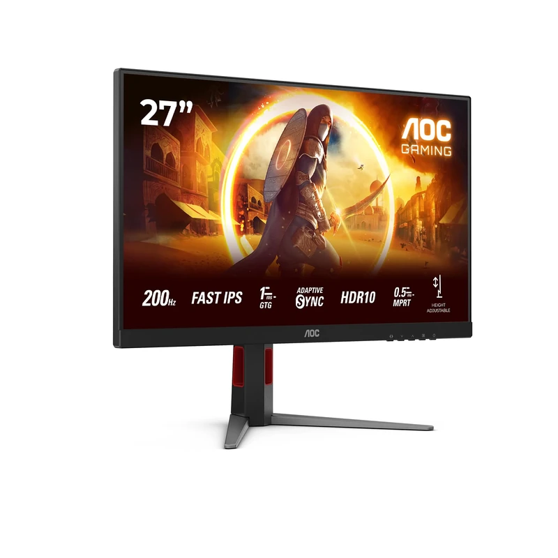 AOC 27G4HA - 27 inch Full HD Gaming Monitor, Fast IPS, 200Hz, 1 ms, G-Sync comp, HDR10, Height Adjust (1920x1080, 2x HDMI 2.0, 1x DisplayPort 1.4)