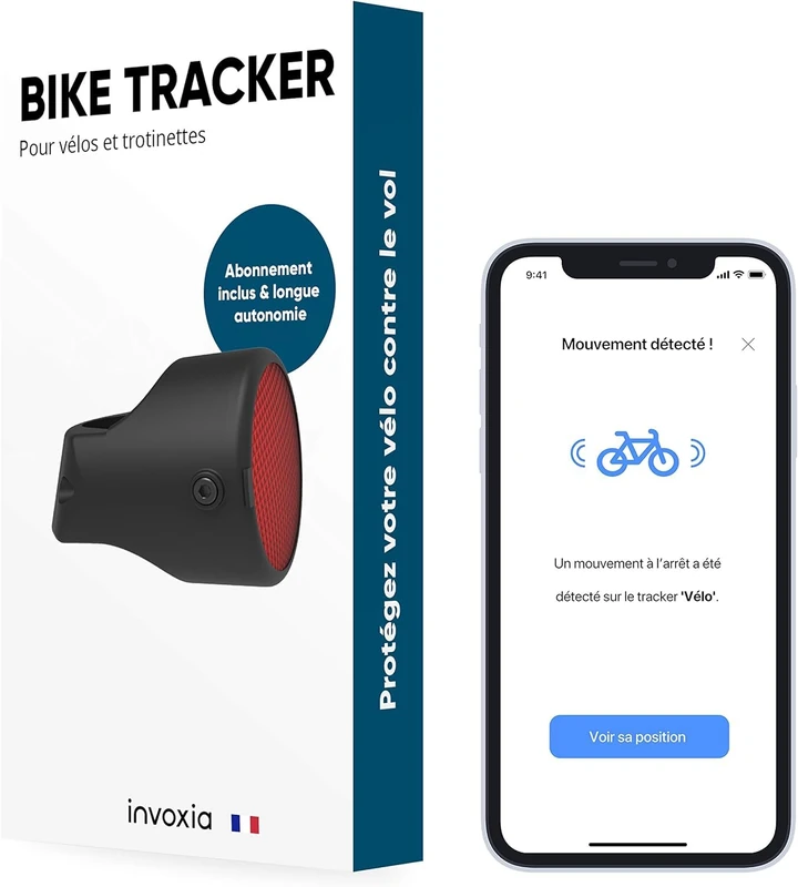 Invoxia Bike Tracker - GPS Anti-Theft Reflector - 1 Year Sub