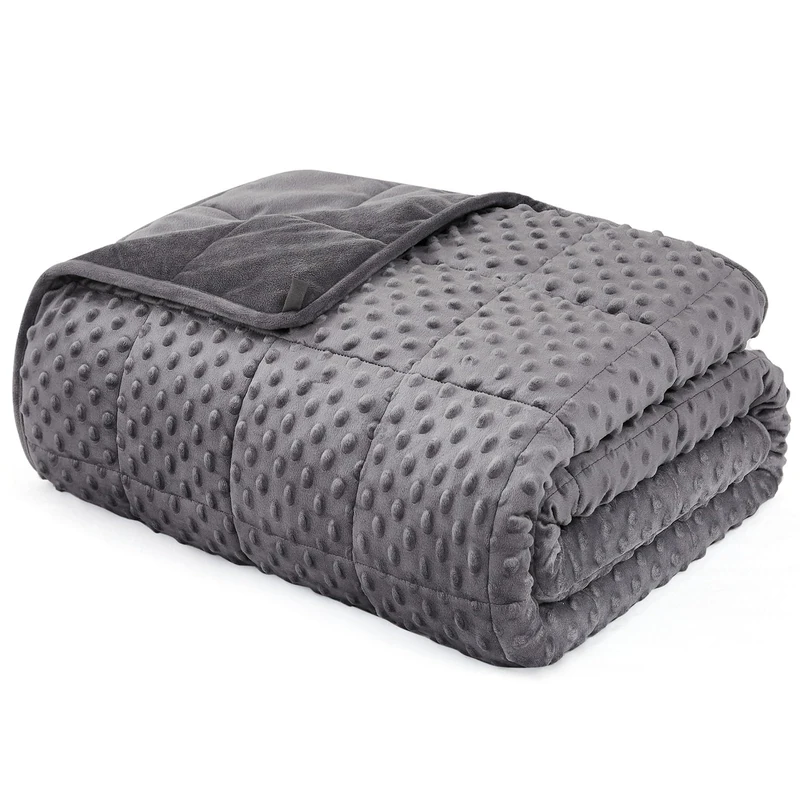 L'AGRATY Weighted Blanket - 36"x48" 5lbs Minky Dots Heavy Blanket with Glass Beads Soft Breathable for All-Season Summer Fall Winter Thick Comfort for Sleeping