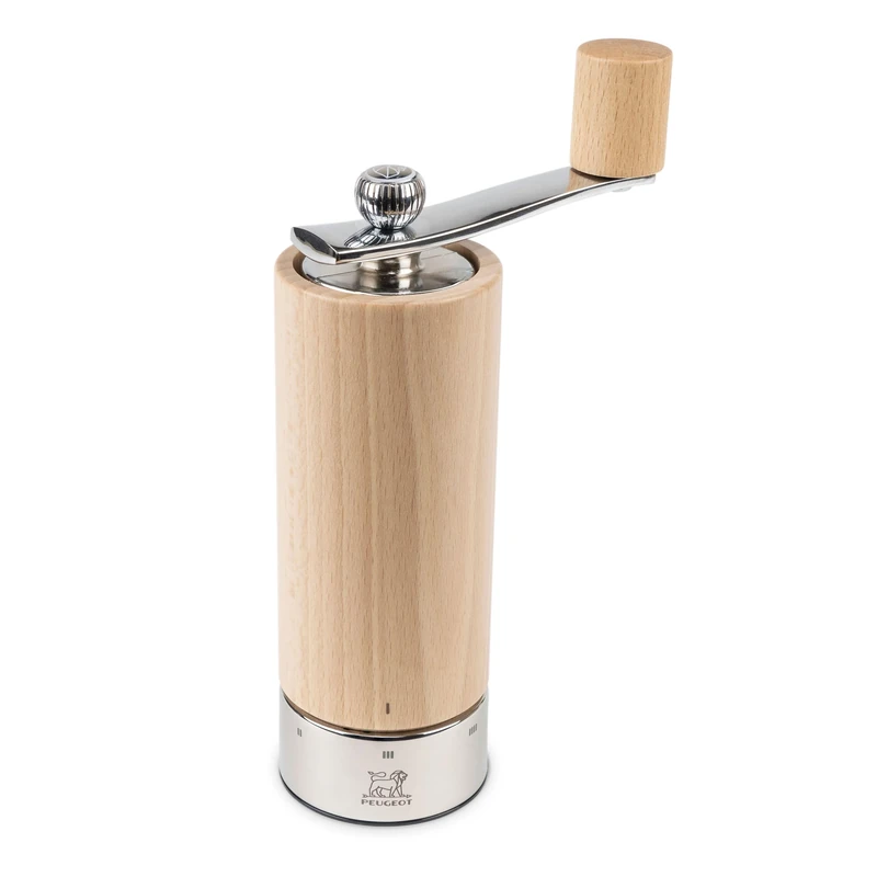 PEUGEOT - Isen u'Select 18 cm Salt Mill - 6 Predefined Grind Settings - Powdered Salt Innovation, Zirlion Mechanism - Natural PEFC-Certified Beechwood and Stainless Steel - Made in France