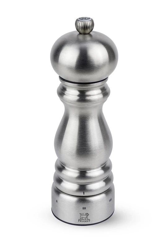 PEUGEOT - Paris Chef u'Select 18 cm Salt Mill - 6 Predefined Grind Settings - Powdered Salt Innovation, Zirlion Mechanism - Stainless Steel - Made in France