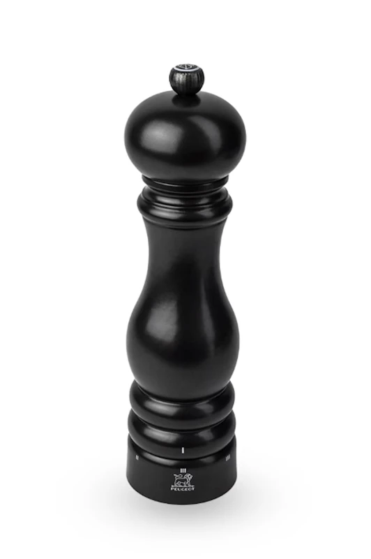 PEUGEOT - Paris u'Select 22 cm Salt Mill - 6 Predefined Grind Settings - Powdered Salt Innovation, Zirlion Mechanism - PEFC-Certified Wood - Made in France - Satin Black Finish