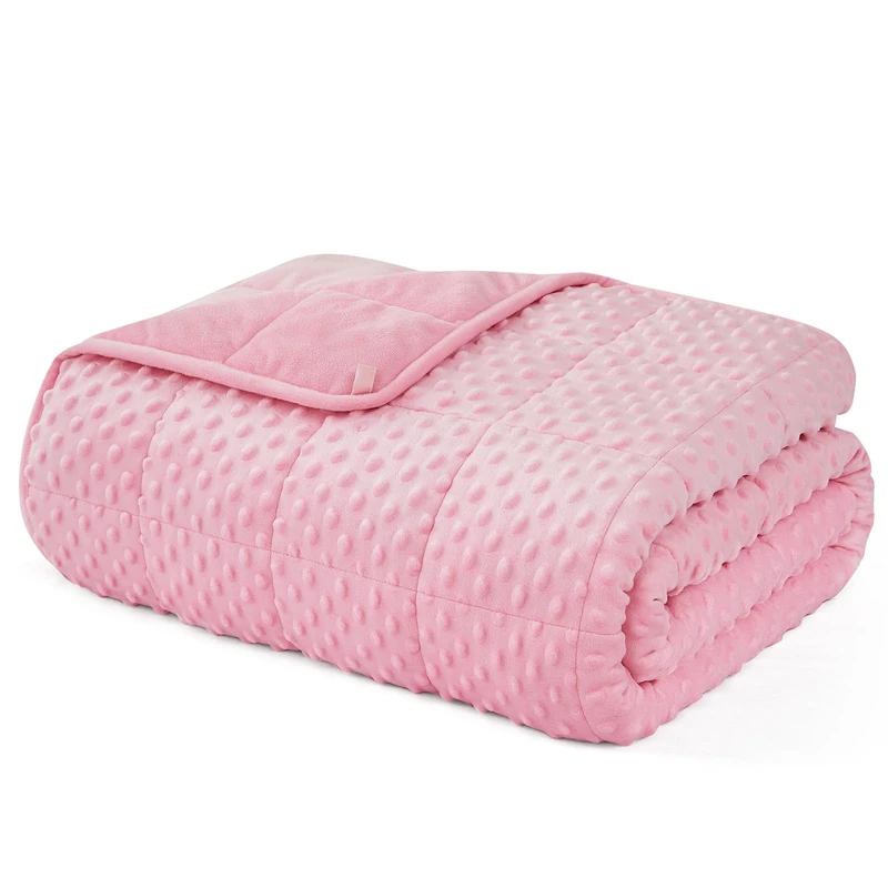 L'AGRATY Weighted Blanket for Adult - 80"x87" 20lbs Minky Dots Heavy Blanket with Glass Beads Soft Breathable for All-Season Summer Fall Winter Thick Comfort for Sleeping