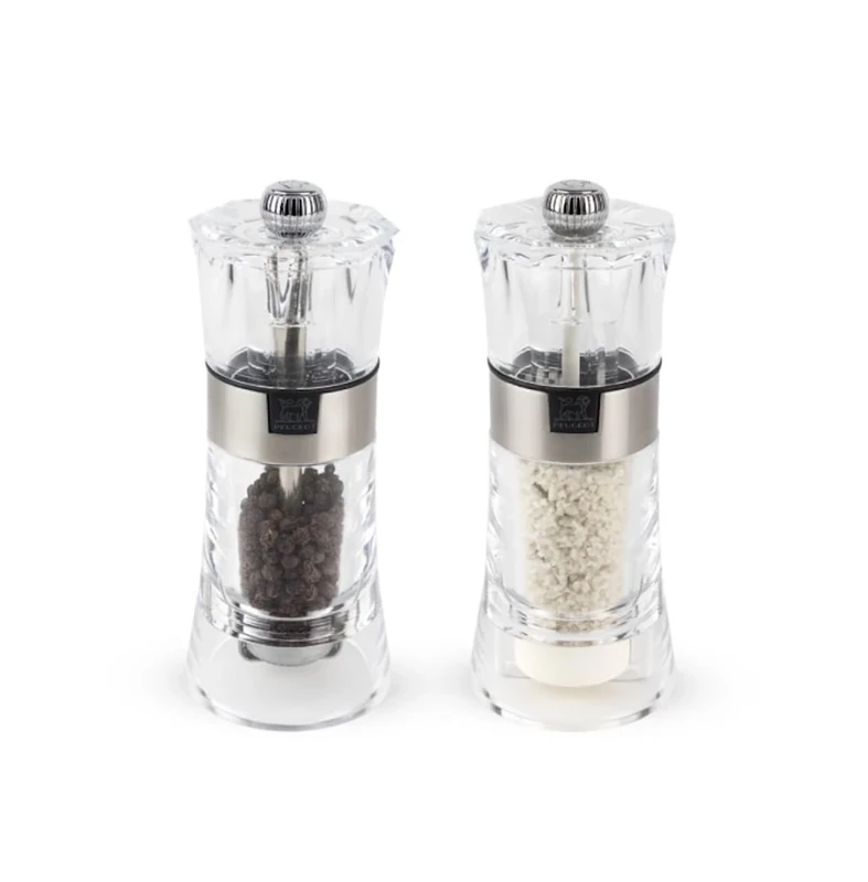 Peugeot 2/34573 Oslo Pepper and Salt Mill Set, Acrylic Metal Stainless Steel, Transparent