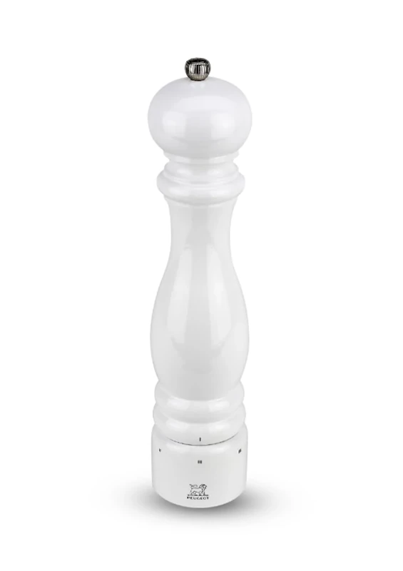 PEUGEOT - Paris u'Select 30 cm Salt Mill - 6 Predefined Grind Settings - Powdered Salt Innovation, Zirlion Mechanism - PEFC-Certified Wood - Made in France - Glossy White Finish