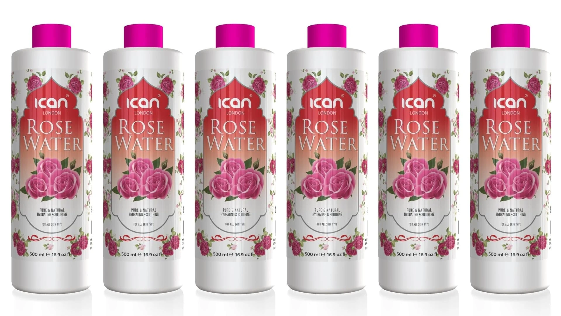 Ican London Natural Rose Water, 500ml (6)