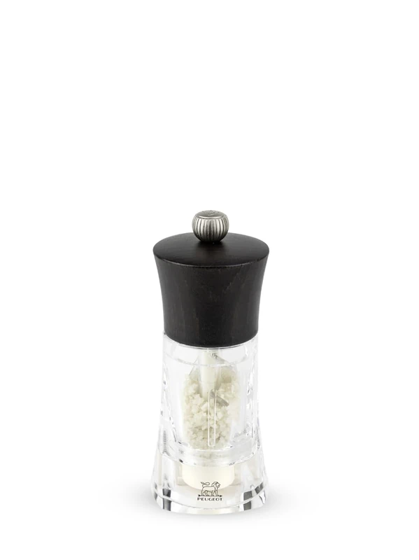 Peugeot - Oléron 14 cm Salt Mill - Classic Grind System - Zirlion Mechanism for Celtic Salt in Zirconia - Powdered Salt Innovation - PEFC-Certified Wood and Acrylic - Chocolate Finish