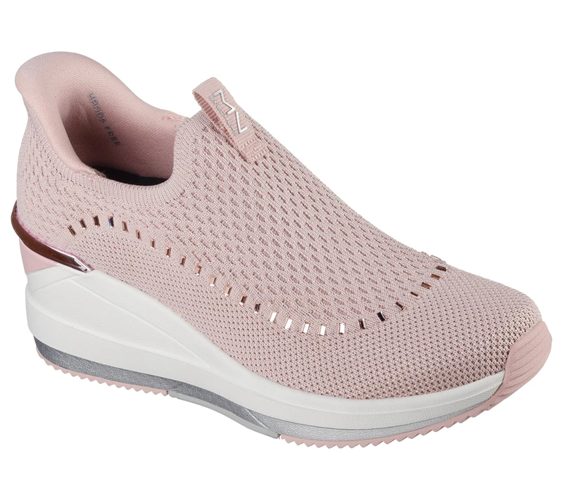 Skechers Women's The Triple Wedge-Clariti Hands Free Slip-ins Sneaker, White, 7 UK