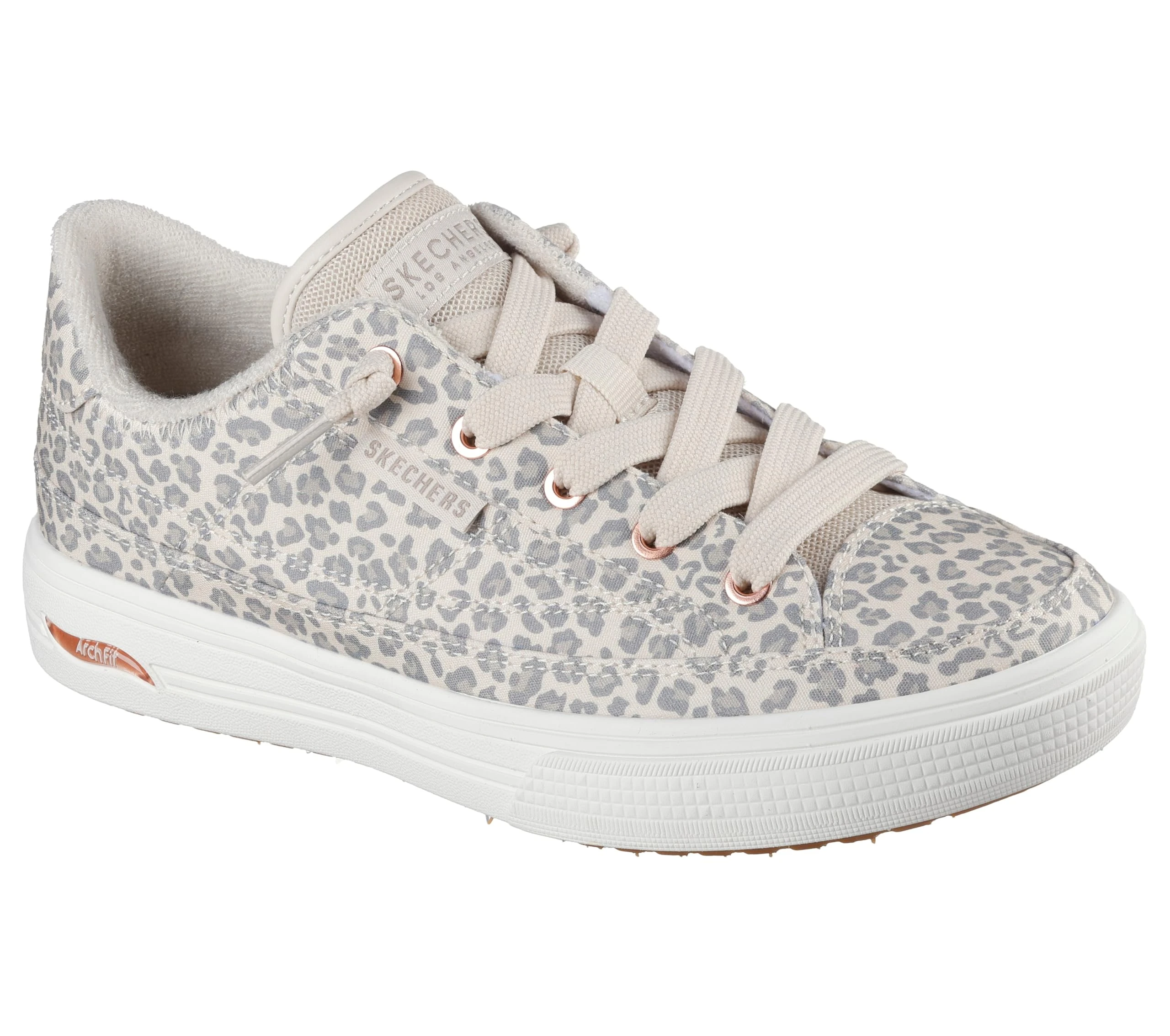 Skechers Women's Arch Fit Arcade-flowa Powa Sneaker, Leopard, 6 UK