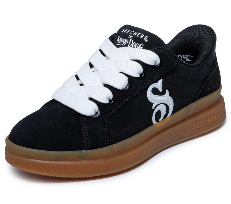 Skechers Women's Courtside Cali Girlz Sneaker, Black Suede/White Duraleather, 7 UK - Image 1