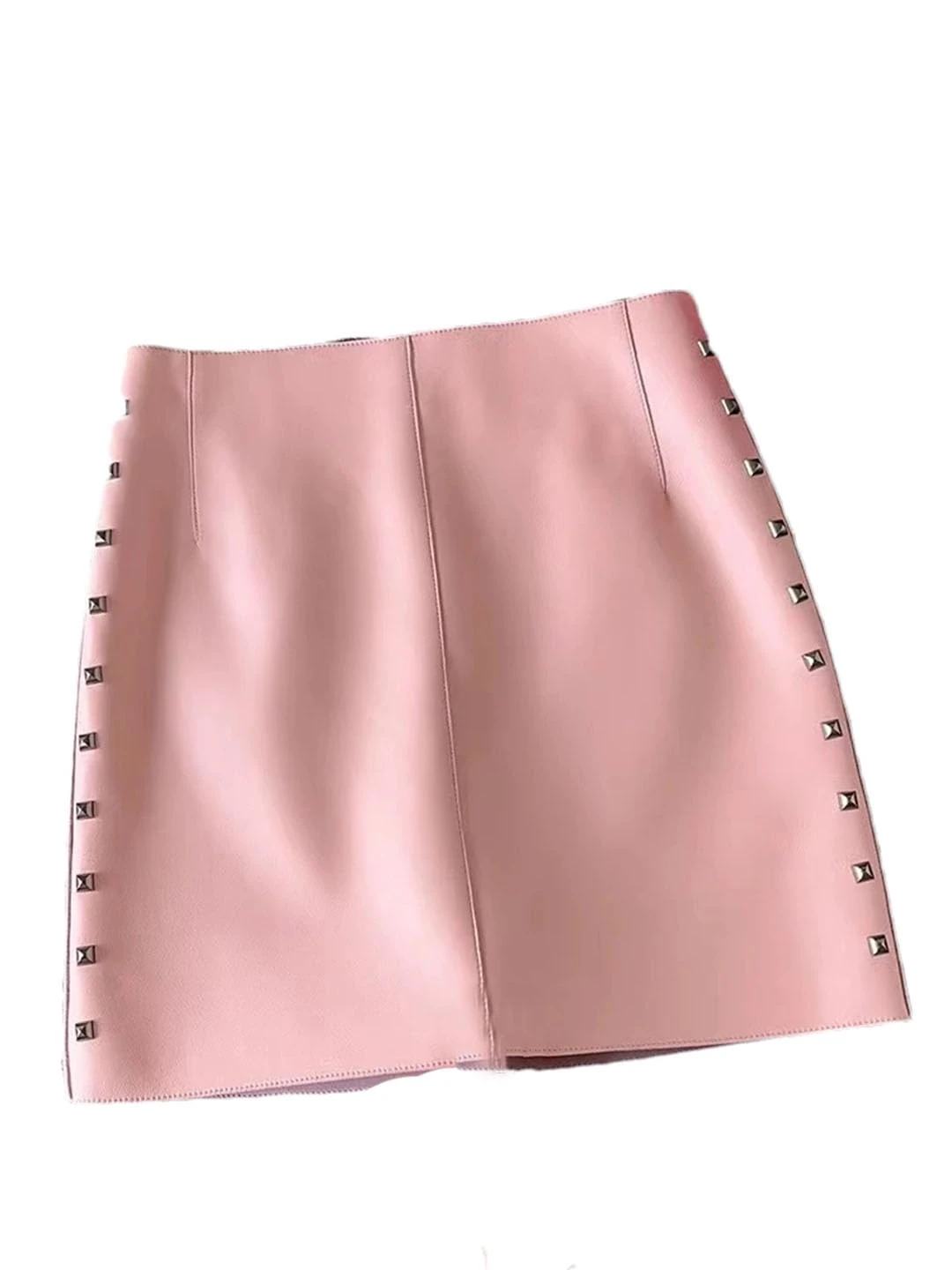 Adhdyuud Women Zipper Leather Skirts Beading Mini Skirts Vintage Casual Sexy Hip Mini Skirt Purple XXL