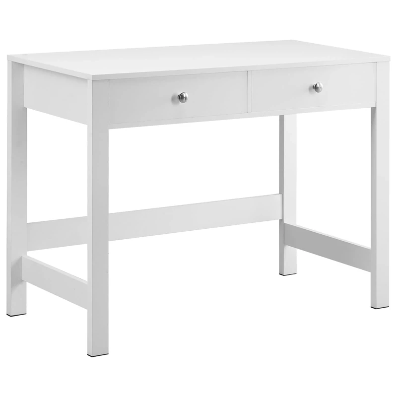 VEVOR Small Desk with Drawers, Kids Desk for Bedroom, Modern Simple Study Table for Drawing, Reading, Writing, Rectangle MDF Furniture Study Storage Table for Home, Office, White