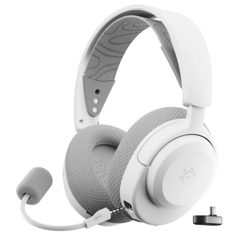 SteelSeries Arctis Nova 3P Wireless - PS5 Headset - Gaming Headset - Mobile App Control - 40 HR Battery with fast charging - Compatible with PlayStation, PC, Switch - 2.4GHz/Bluetooth - White