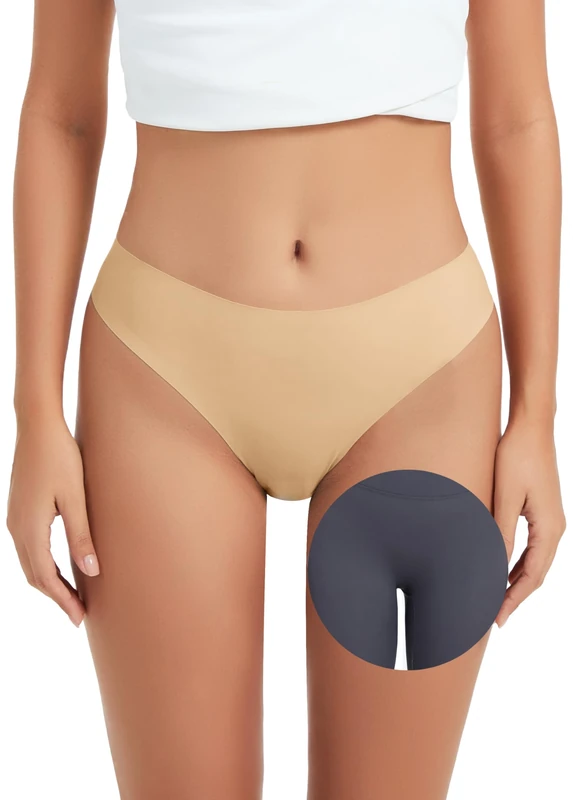 OVRUNS Seamless Thongs for Women No VPL Knickers High Waisted Invisible Underwear
