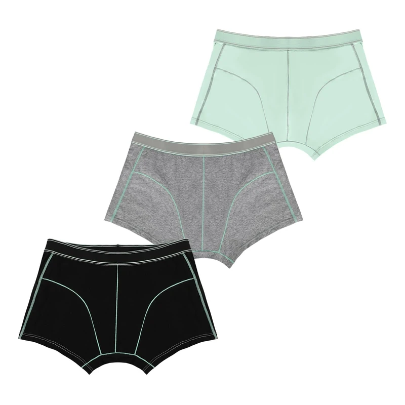 Carer 3-Pack Boys'Incontinence Boxer Briefs Washable Cotton Underwear with 70 ML Absorbent Pad Designed for Urinary Leaks Bedwetting Potty Training & Light to Mild Incontinence Size M