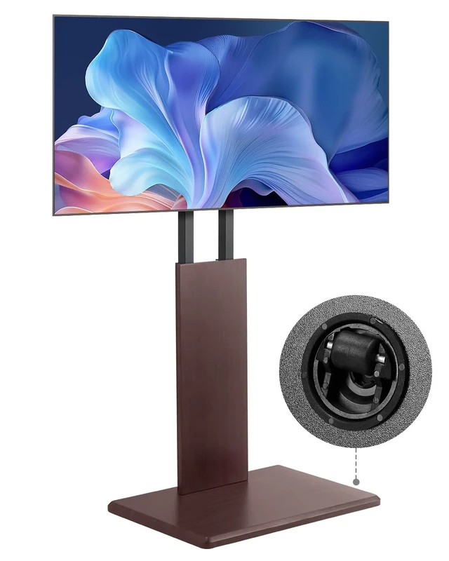 VEVOR Universal TV Stand, Table Top TV Stand for 32-70 inch Screens, Swivel and Height Adjustable TV Mount Stand Holds up to 99 lbs with Power Strip, for Living Room, Bedroom, MAX VESA 600 x 400 mm