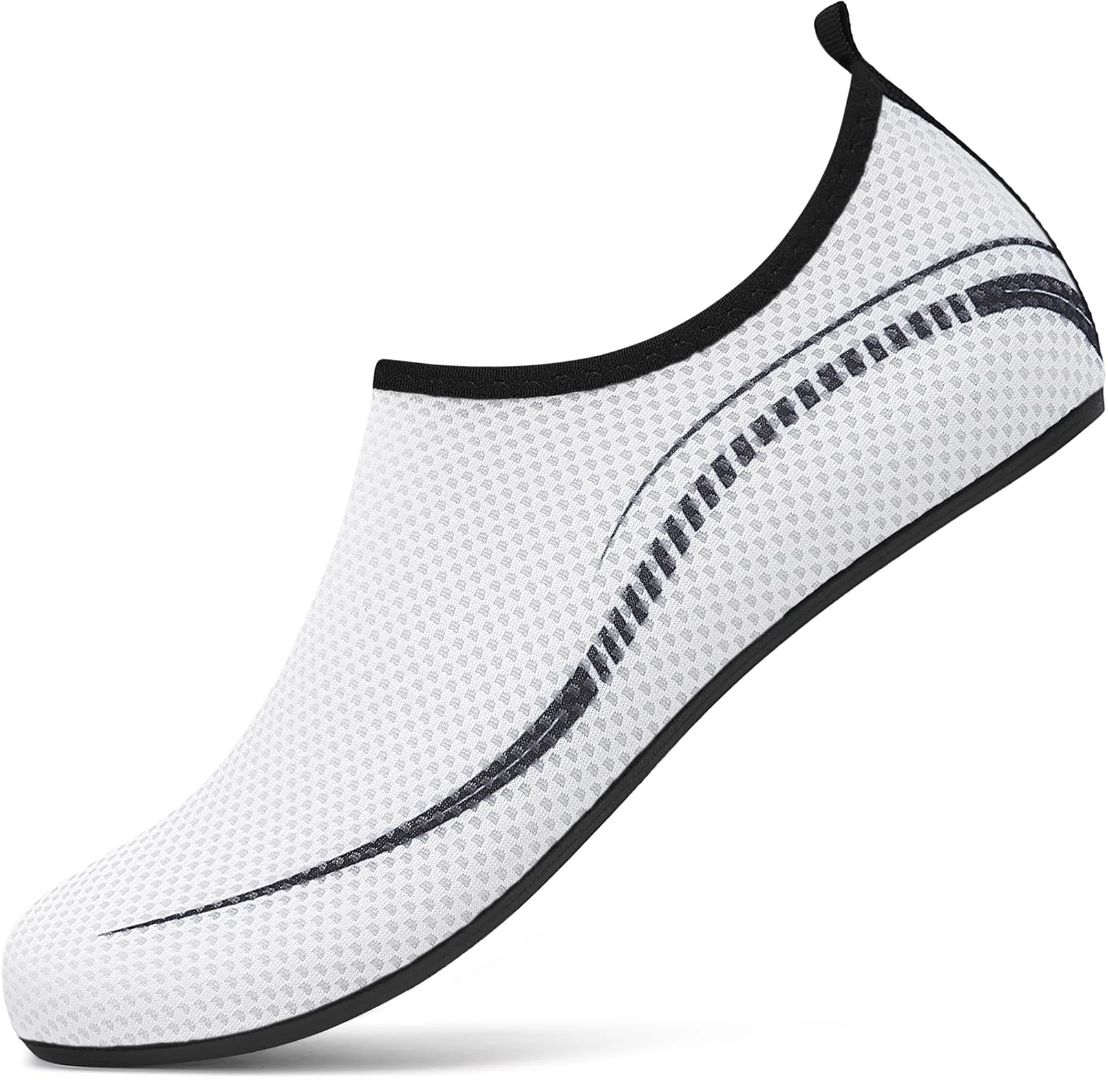 gitzing Water Beach Swim Shoes Women Quick Dry Sea Shoes Men Breathable Aqua Lightweight Barefoot for Surfing Running Driving Pool Yoga, White 3 UK/35 EU