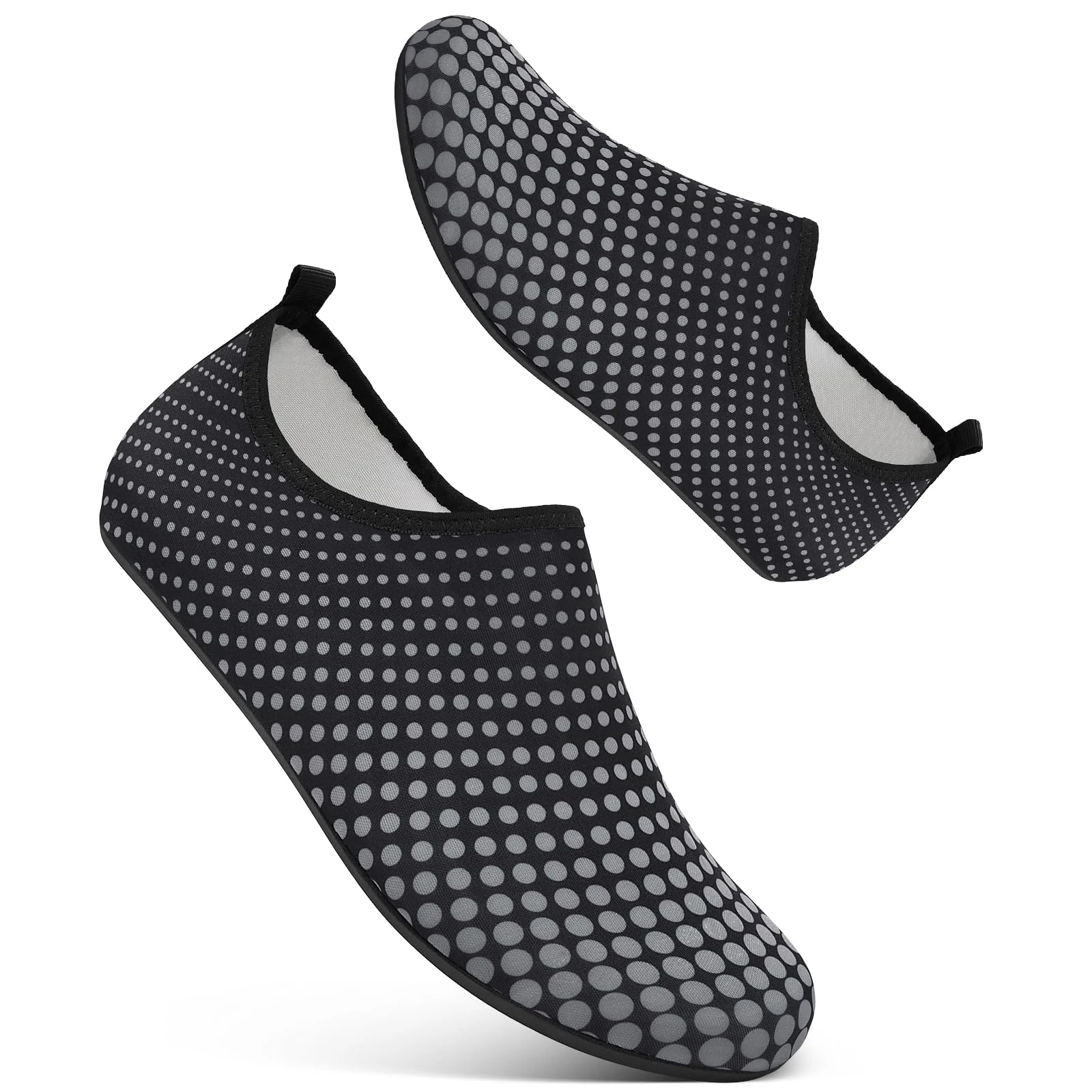 Beach Shoes Water Shoes Swim Swimming Aqua Socks Barefoot for Sea Pool Quick Dry Lightweight Women Men(Dots Grey 8 UK /42 EU)
