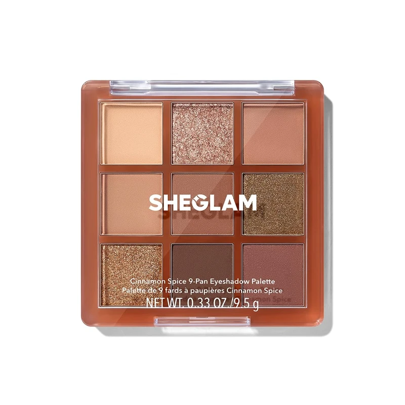 SHEGLAM Eyeshadow Palette 9-Color Ultra-pigmented Shimmer & Matte Shades, Vegan & Cruelty-free-Cinnamon Spice