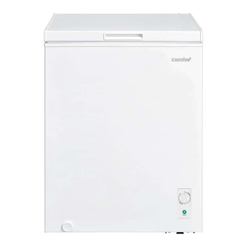 COMFEE' RCC146WH2UK(E) 143L Freestanding Chest Freezer with Temperature Control, 4 Star Freezer Rating, Suitable for Outbuildings, Garages and Sheds, White