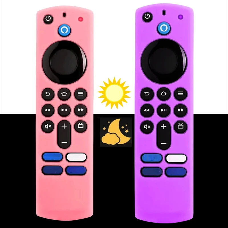 [2 Pack] Silicone Remote Cover Replacement for Smart HD Streaming 3nd Gen. / 4K Remote Controller, Anti-Slip Washable Protective Remote Case with Lanyard