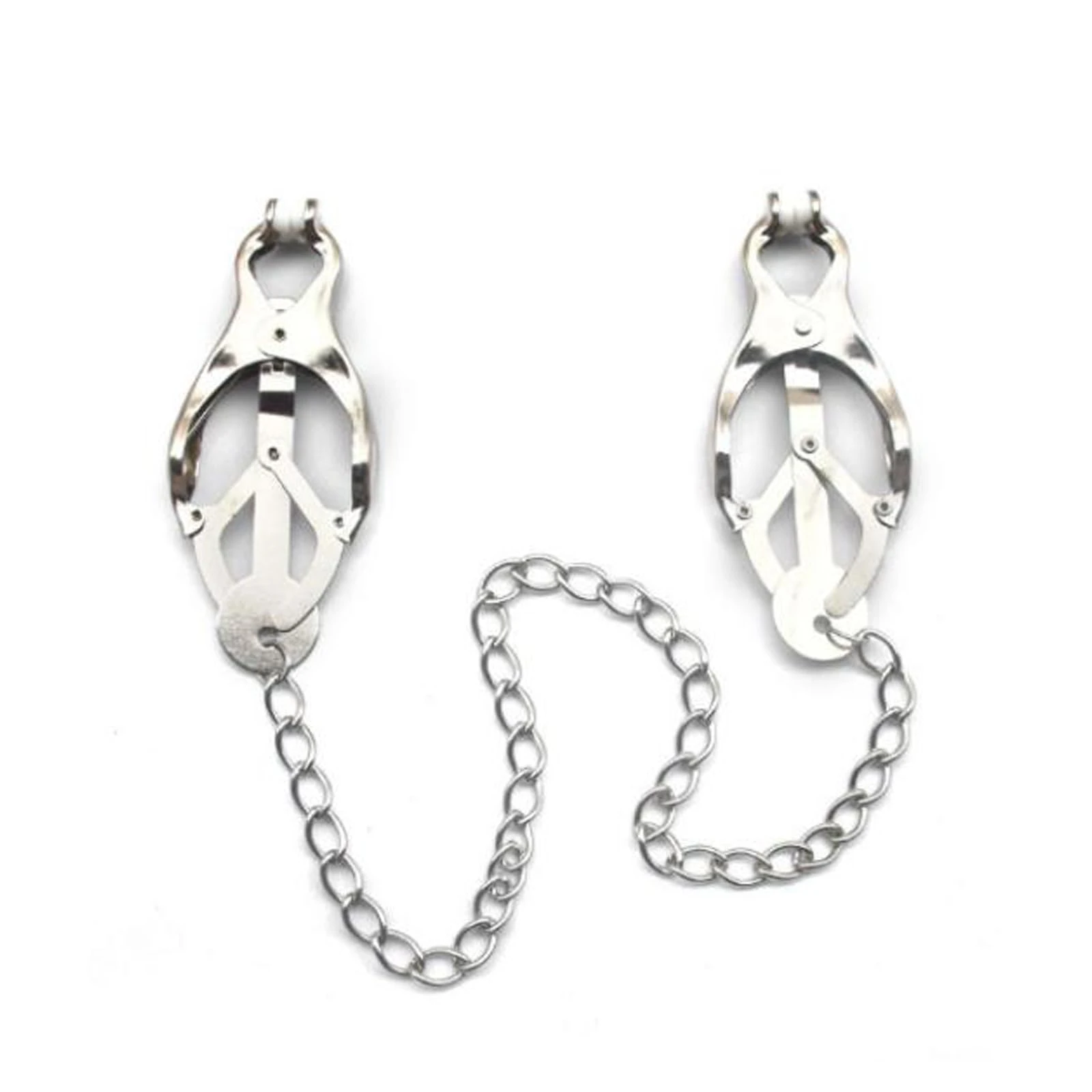 Nipple Clamps with Chain, Stainless Steel Adjustable Nipple Clamp,Non-Piercing Nipple Rings Decorative Clip,Women Men Couple Toys Accessorieser (Chain Clamps)
