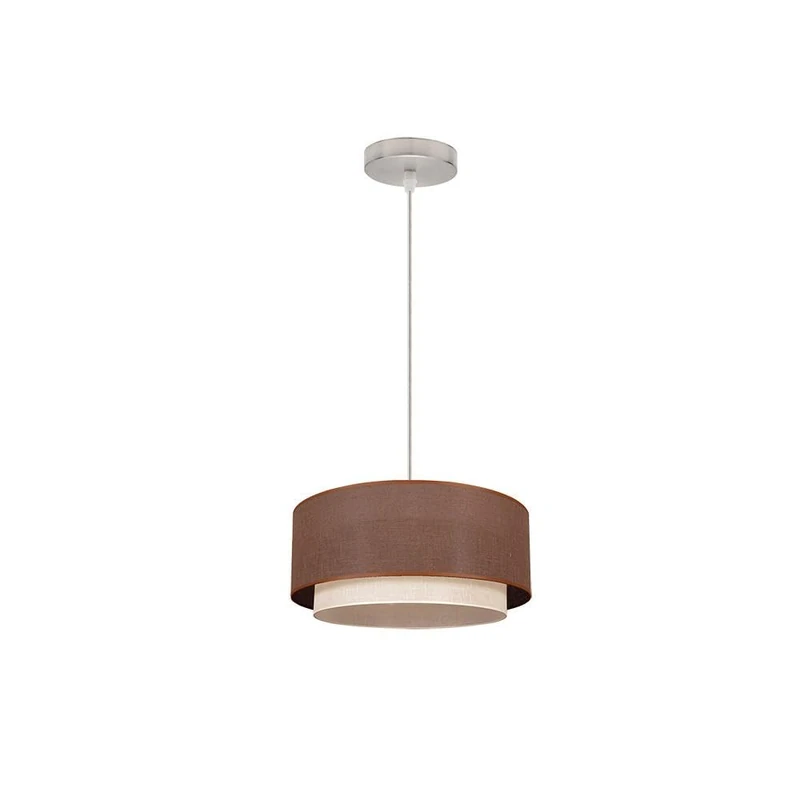 Zarivy 1L Double Pendant in Brown and Beige Colour, Cylindrical Shape, Ideal for Decorating and Providing Ambient Lighting. - Image 1