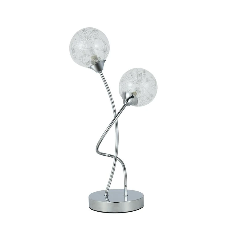 Zarivy Table Lamp Chrome 45x24x14 cm, Modern and Functional Design, Ideal for Decoration and Storage in Small Spaces.