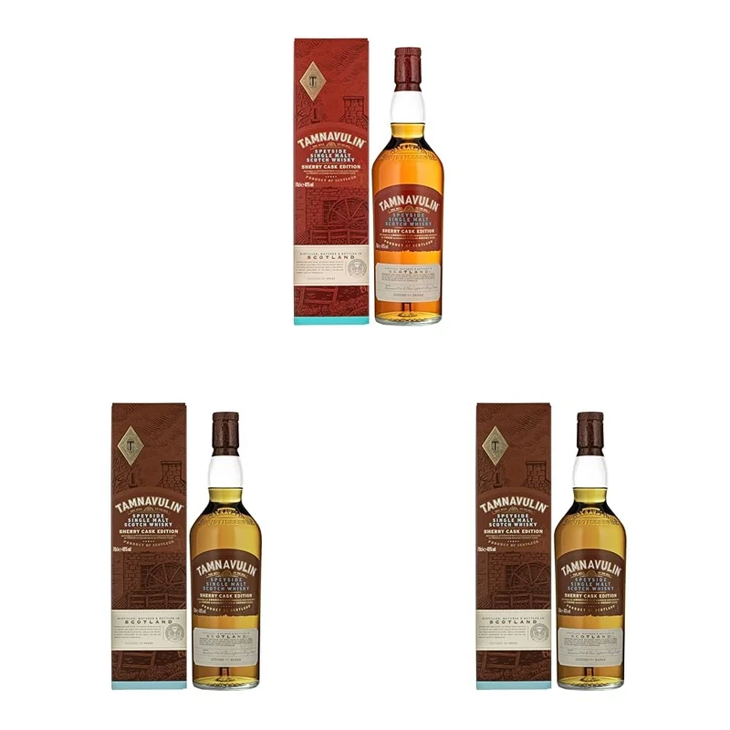Tamnavulin Speyside Single Malt Scotch Whisky Sherry Cask 70 cl | The Signature Speyside Malt | Tamnavulin Sherry Cask | Speyside Tamnavulin Whisky | 40% vol Scotch Whisky (Pack of 3)