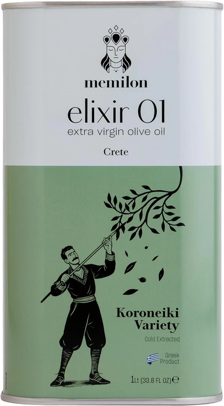 Memilon Elixir 01 – Greek Extra Virgin Olive Oil from Crete 1L | Low Acidity 0.3% & High Phenolic | Cold Pressed from Traditional Family Mill | Harvest 2025/26 | 100% Koroneiki from Phaistos