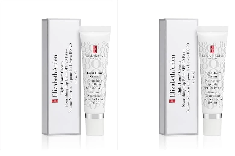 Elizabeth Arden Eight Hour Cream Nourishing Lip Balm SPF 20, 14.8ml, Long-lasting Moisture & Conditioning, Sun Protection for Dry Lips, Unisex (Pack of 2)