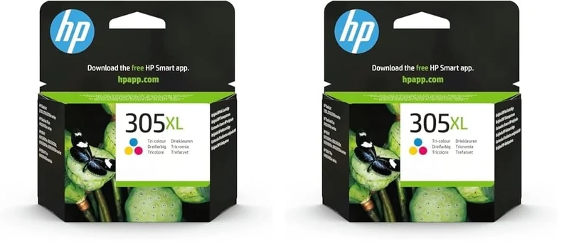 HP 3YM63AE 305XL High Yield Original Ink Cartridge, Tri-color, Pack of 2