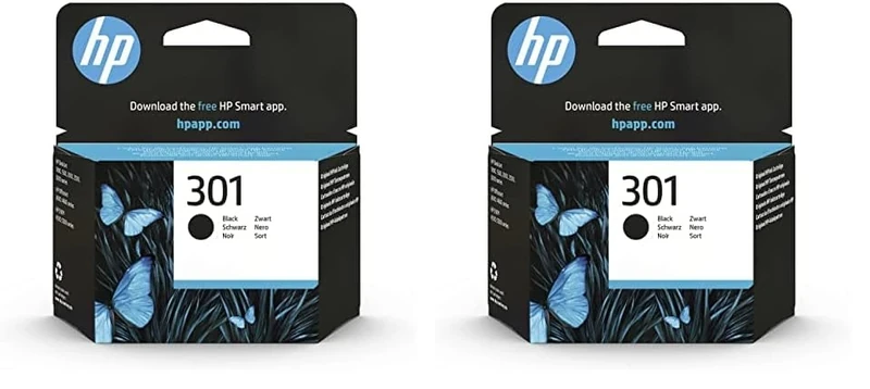 HP CH561EE 301 Original Ink Cartridge, Black, Pack of 2