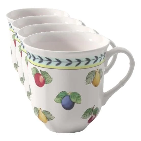 Villeroy & Boch – French Garden Fleurence Coffee Mug 300 ml, Dishwasher Safe, Microwave Safe, Cup for Tea, Premium Porcelain (Pack of 4)