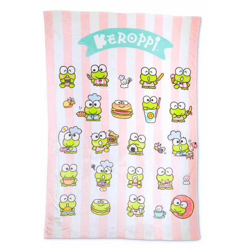 Franco Collectibles Keroppi Foodie Super Soft Cuddly Blanket 62" x 90" (Officially Licensed Product)