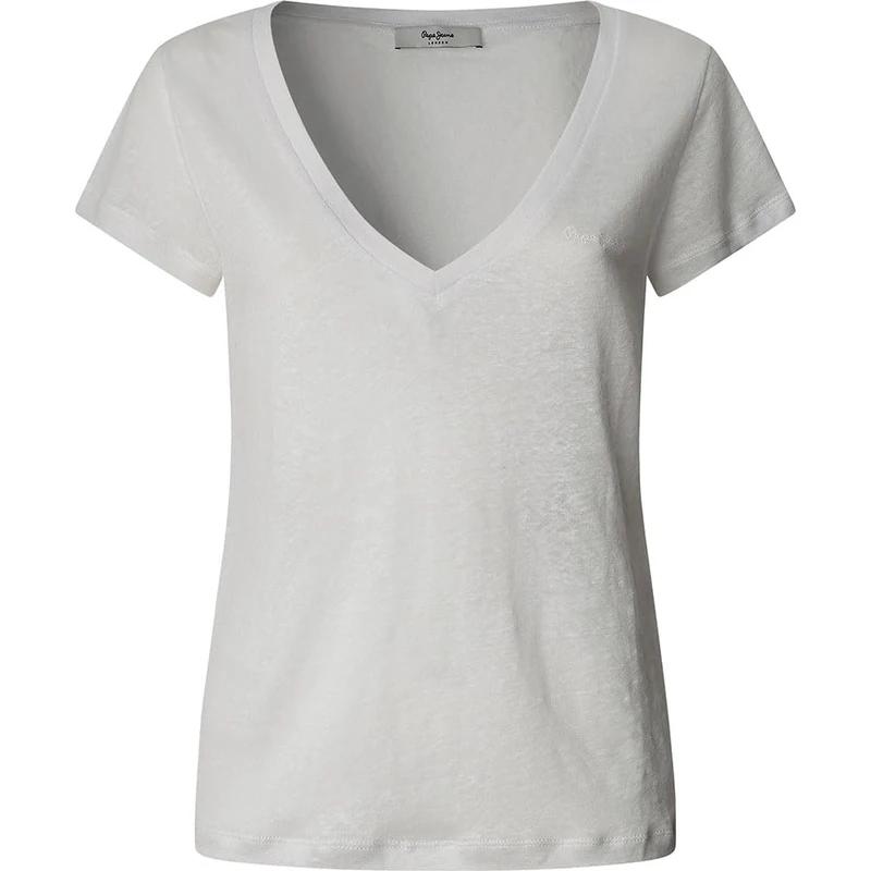 Pepe Jeans Women's Megan V-Neck T-Shirt - White S