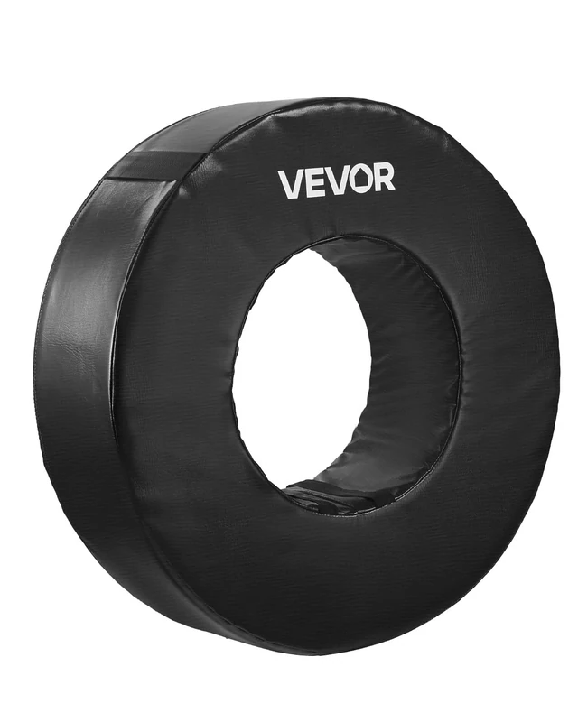 VEVOR Football Tackle Wheel, Football Tackling Dummy, Waterproof PVC and High-Density Sponge Tackle Ring, Dummies Training Equipment with Straps, for Blocking, Hitting Drills and Practice, Black, 1PCS