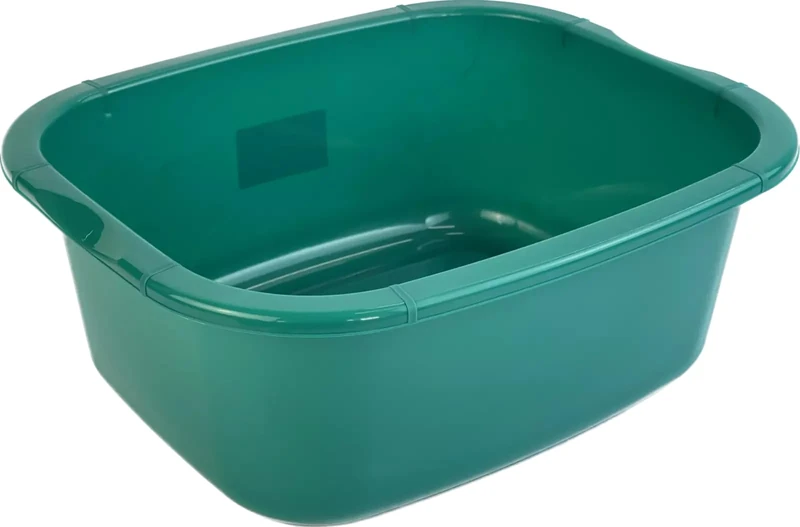 11 Ltr Plastic Washing Up Bowl Durable & Lightweight Dishwashing Basin for Kitchen Sink, Large Capacity, Easy-Grip Handles Ideal for Washing Dishes, Vegetables (Teal-2)