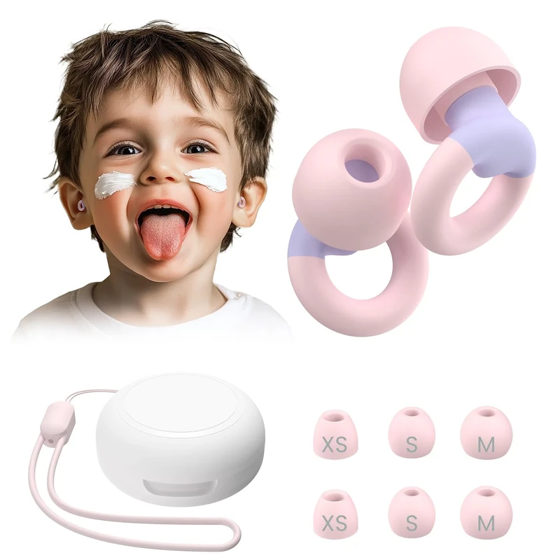 JUSTRVN Kids Ear Plugs 6+ - 2 Pairs, 20-25dB Noise Reduction