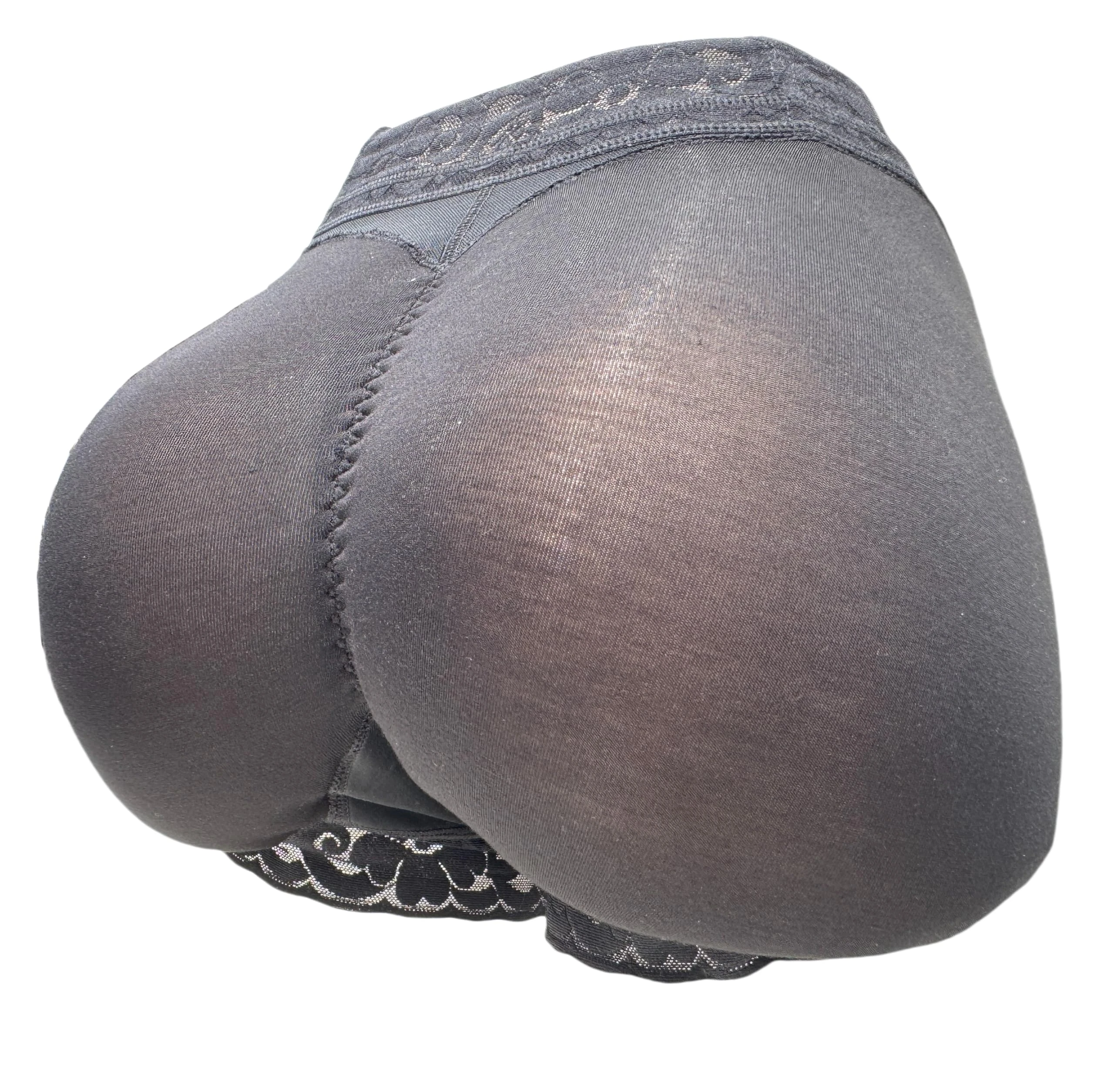 BIMEI 2PS silicone pad buttocks to push up the panties seamless buttocks shaping pants women's thickening panty, Black, L