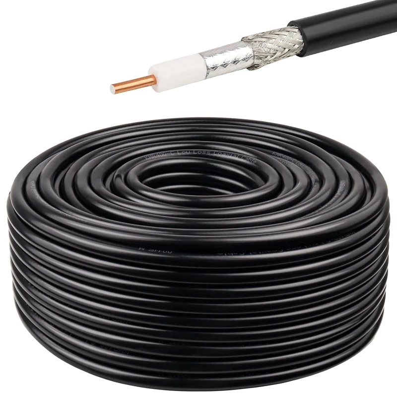 MOOKEERF KMR400 Coaxial Cable 50ft,50 ohm Low Loss KMR400 Cable 50 Feet
