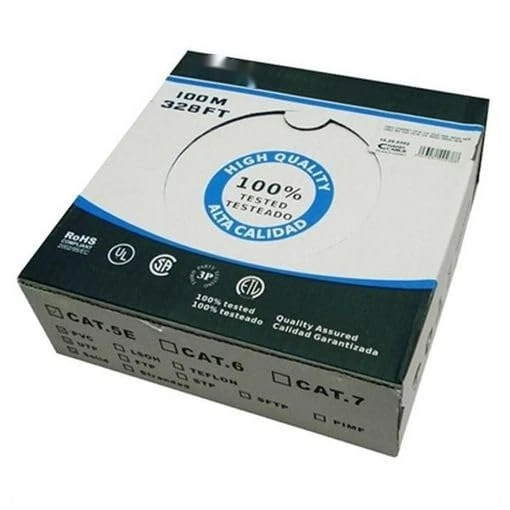 PRENDELUZ Cat.6 FTP rigid AWG24 network cable, 100 m, ideal for high-speed connections in computer networks and data transmission. - Image 1