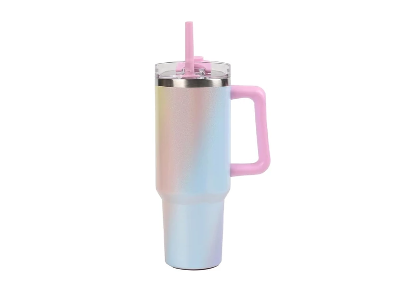 IDRINK - Travel Tumbler Insulated Water Bottle 1.2 Litre with Handle and Straw (Macaron)