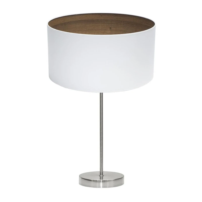PRENDELUZ Table lamp 1xe27 Nickel/White, Dark Wood, Dimensions 63x30x30cm, Ideal for Lighting Spaces and Decorating interiors.